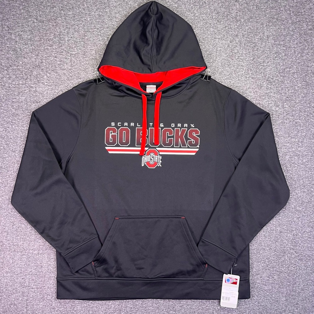 Ohio State Hoodie Mens XL Black Go Bucks NCAA Contrast Athletic Sweatshirt NEW